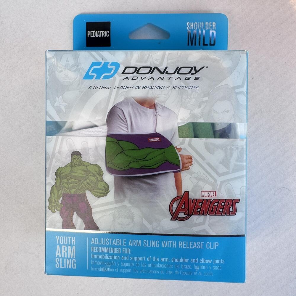 DonJoy Advantage Youth Arm Sling Pediatric Avengers Hulk Adjustable Support Kids